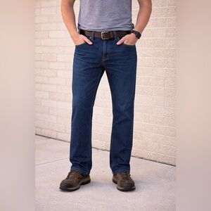 Levi's Men's Straight Jeans in Dark Blue Denim